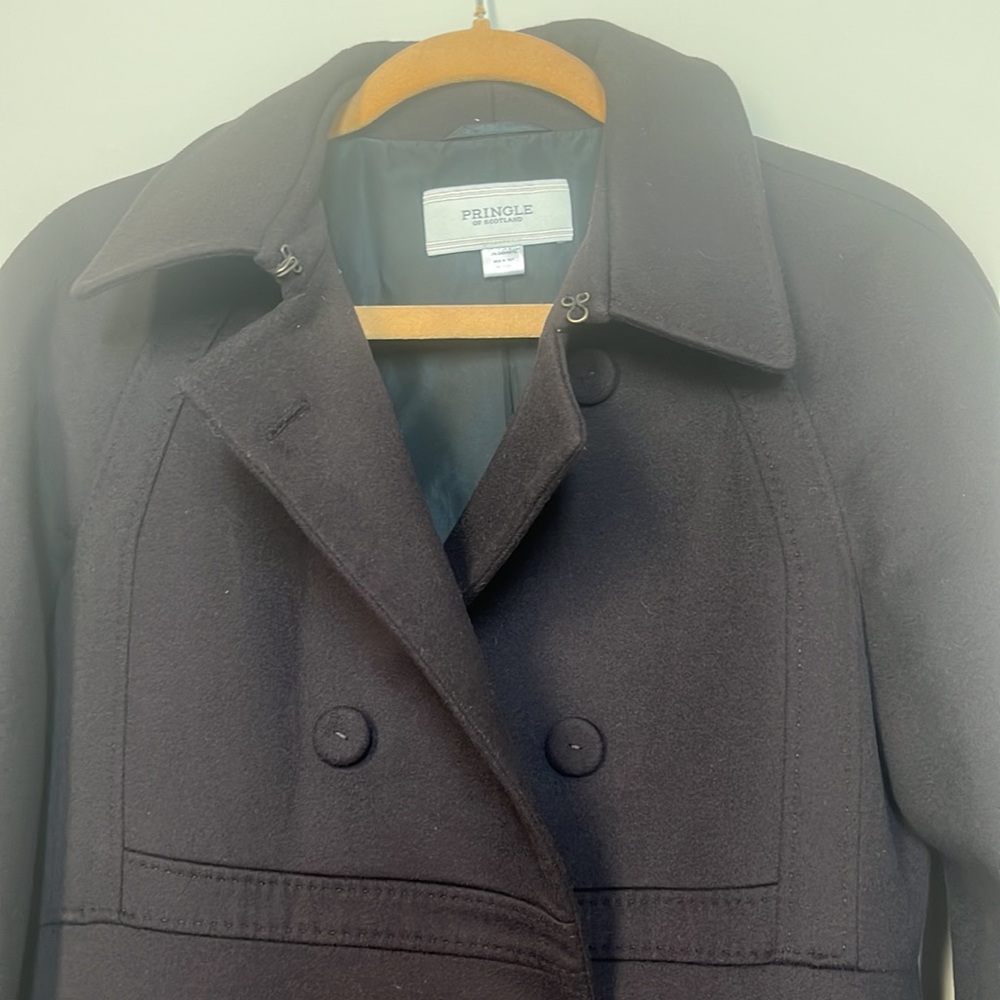 Wool/Cashmere Dark Brown Pringle of Scotland Coat - Picture 4 of 10